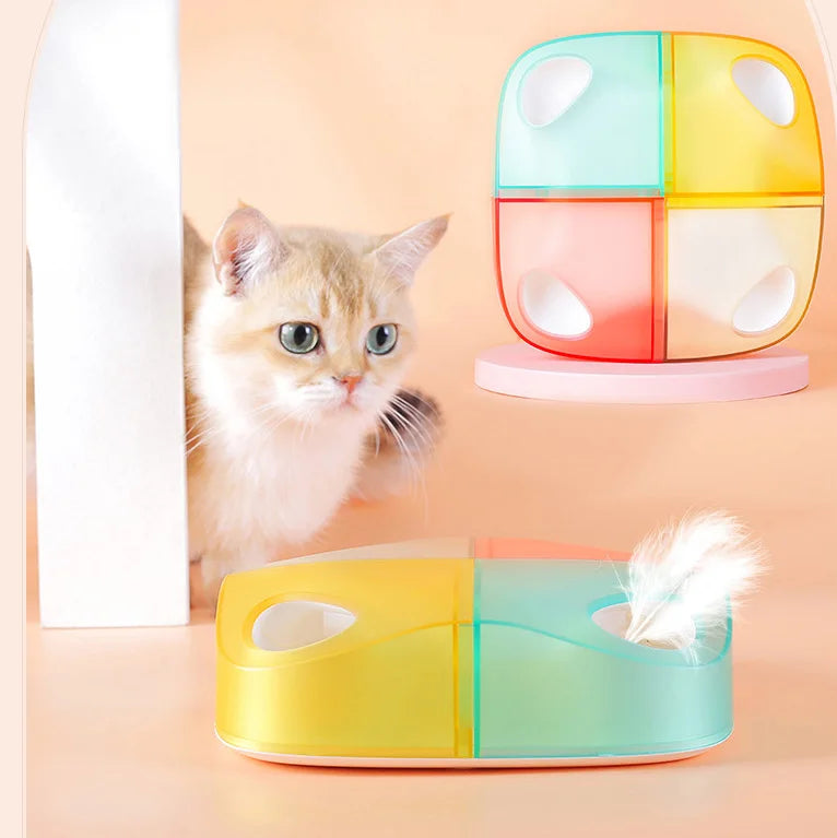 Cat Toys 2023 New Automatic 4 Holes Feather Interactive Smart Cat Toys For Indoor Pets Playing