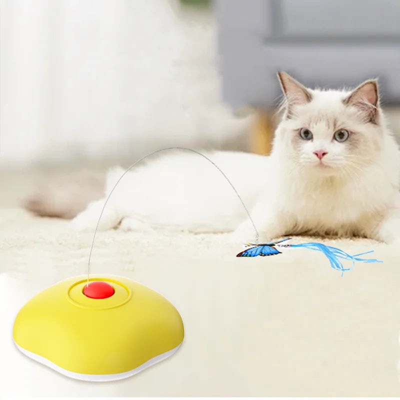 Interactive Cat Teaser Automatic Toy Catnip Flutter Bug Cat Wand Toy Cat Fun Playing Kitten Toys